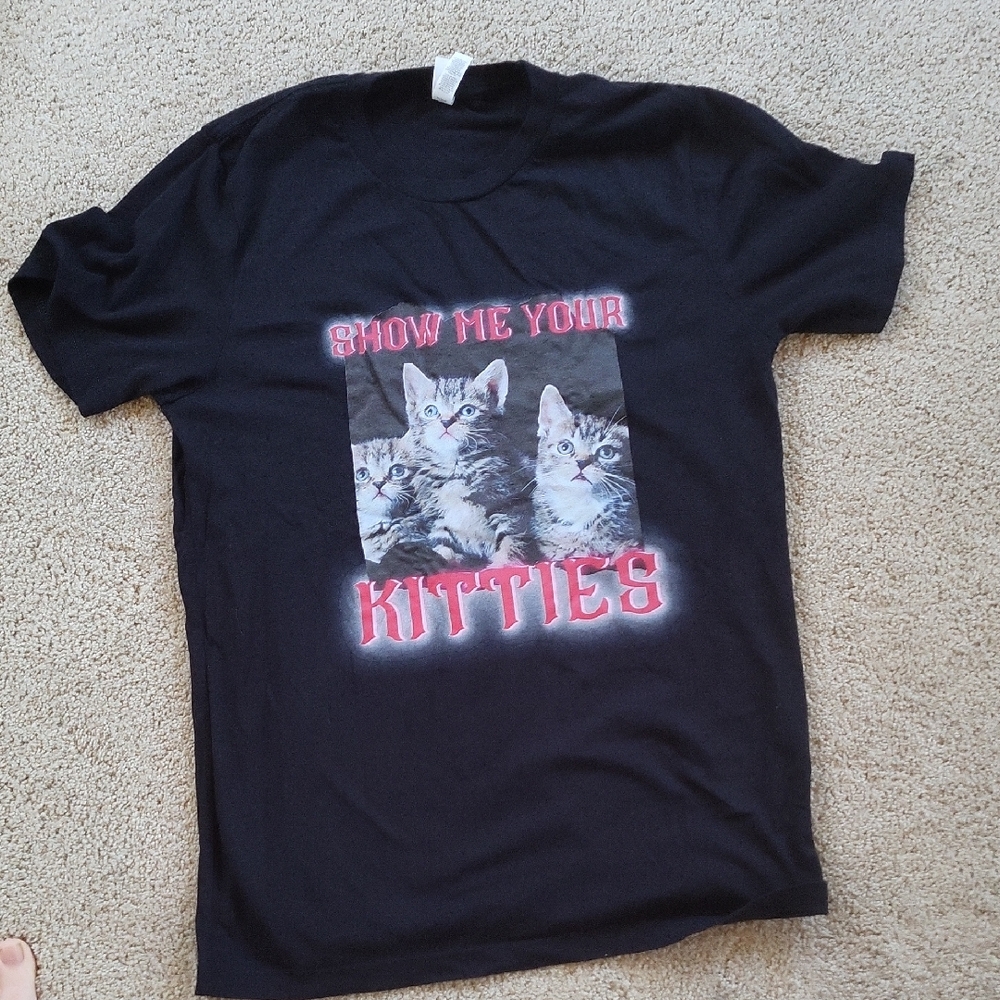Bella Canvas Black Cat T-Shirt with Pink Print
